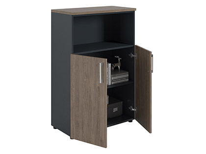 Шкаф NW 1280/2 полузакрытый темный орех/антрацит